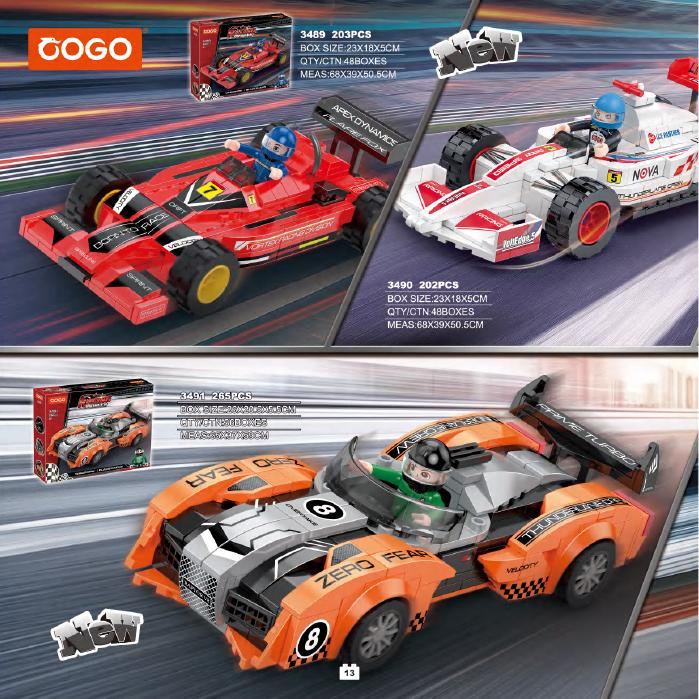 Race cars sets from the Cogo catalogue