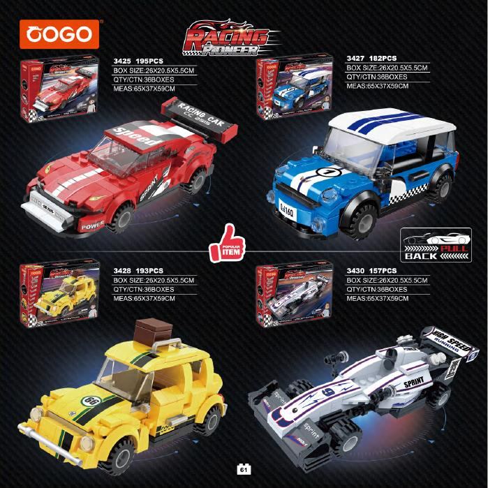 Racing Pioneer sets from the Cogo catalogue